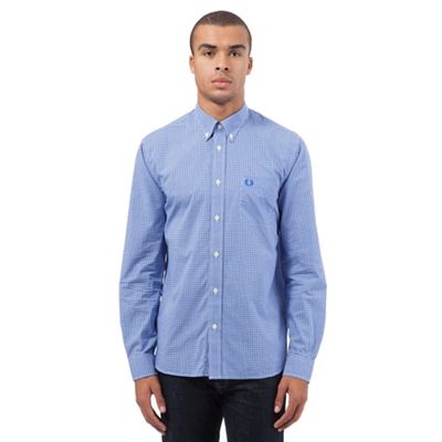 Fred Perry Blue gingham checked print shirt